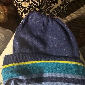 Kensie Blue and Teal Knit Beanie